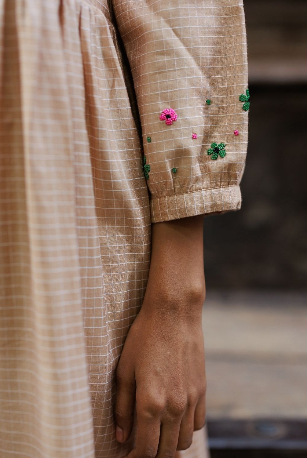 Winglore - Hand Emrbroidered Kosa Silk Quirky Cats Empire-line dress - CiceroniDressesWinglore