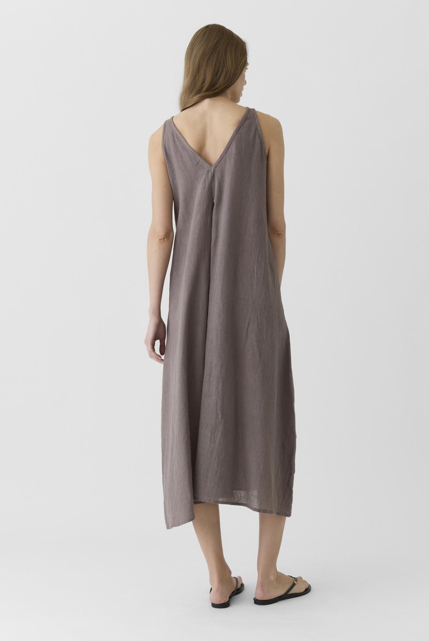Women's A - Line Maxi Dress - Grayish Brown - CiceroniDressesMareen