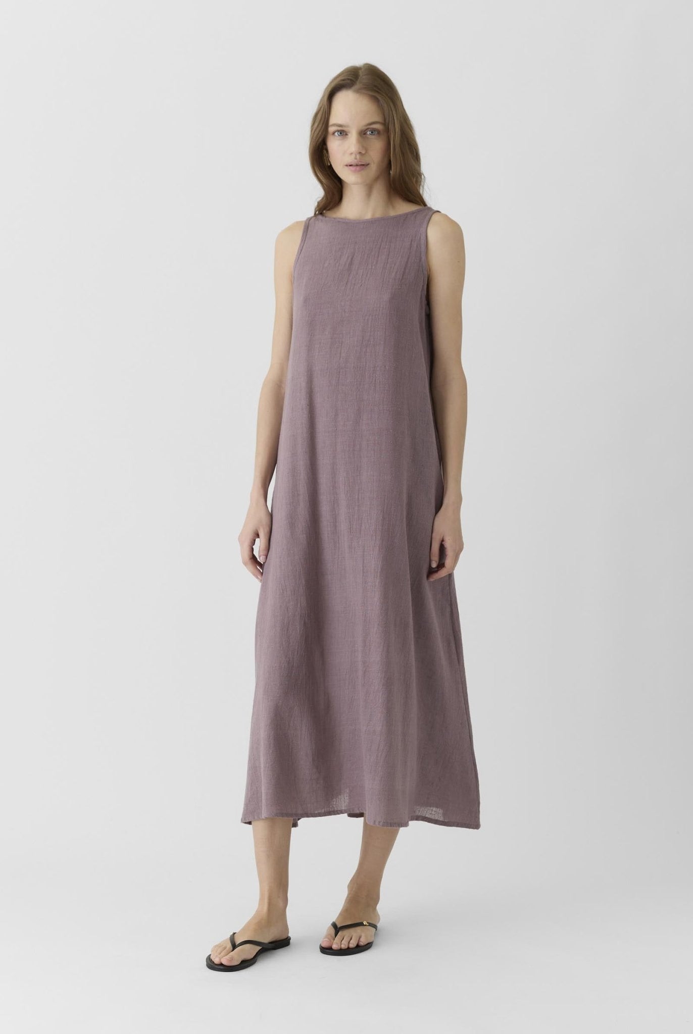 Women's A - Line Maxi Dress - Mauve Purple - CiceroniDressesMareen