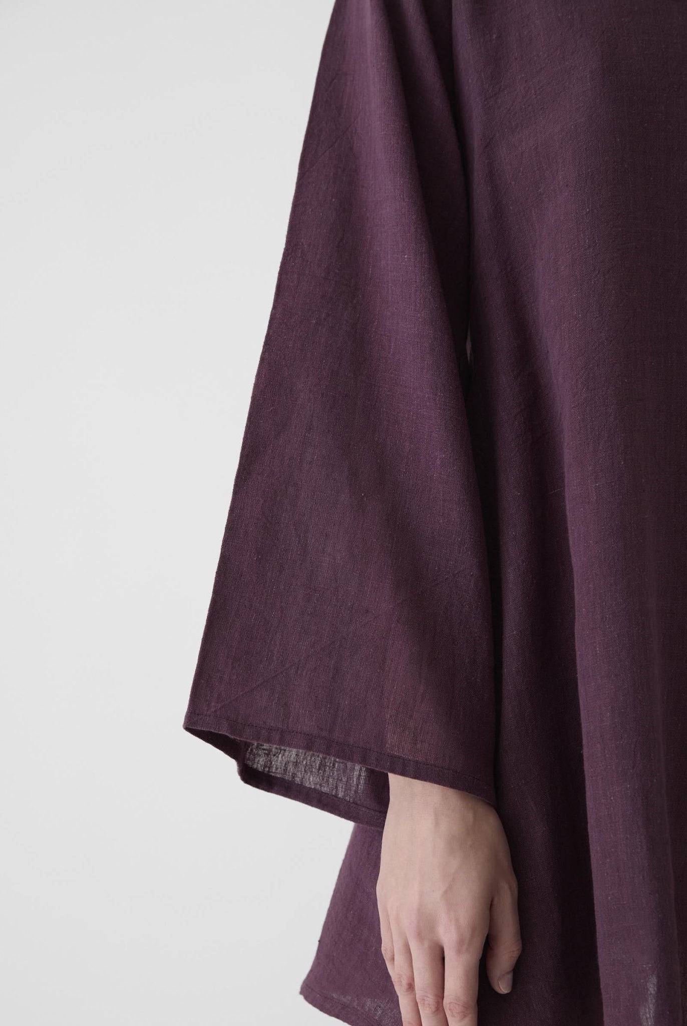 Women's Bell Sleeve Short Dress - Aubergine Purple - CiceroniDressesMareen