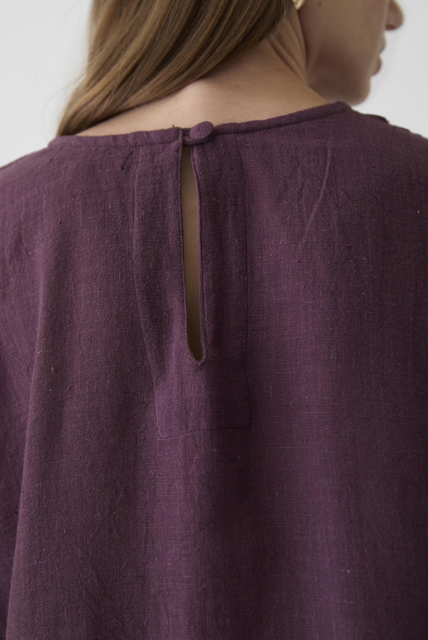 Women's Bell Sleeve Short Dress - Aubergine Purple - CiceroniDressesMareen