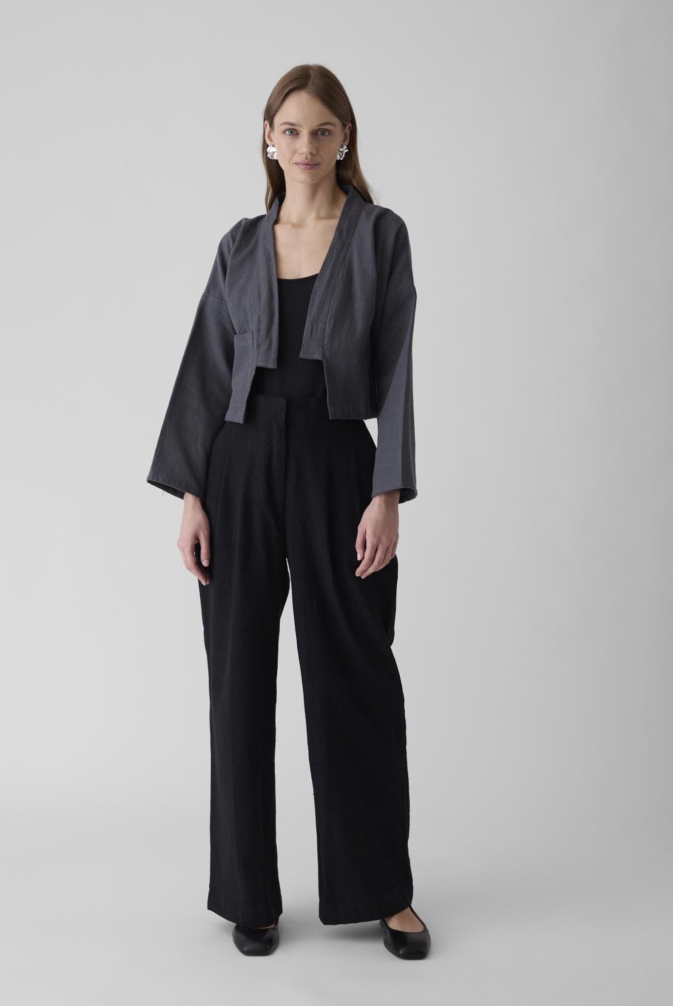 Women's Crop Jacket - Graphite Gray - CiceroniJacketsMareen