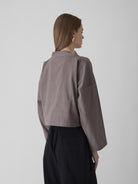 Women's Crop Jacket - Grayish Brown - CiceroniJacketsMareen