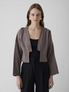 Women's Crop Jacket - Grayish Brown - CiceroniJacketsMareen