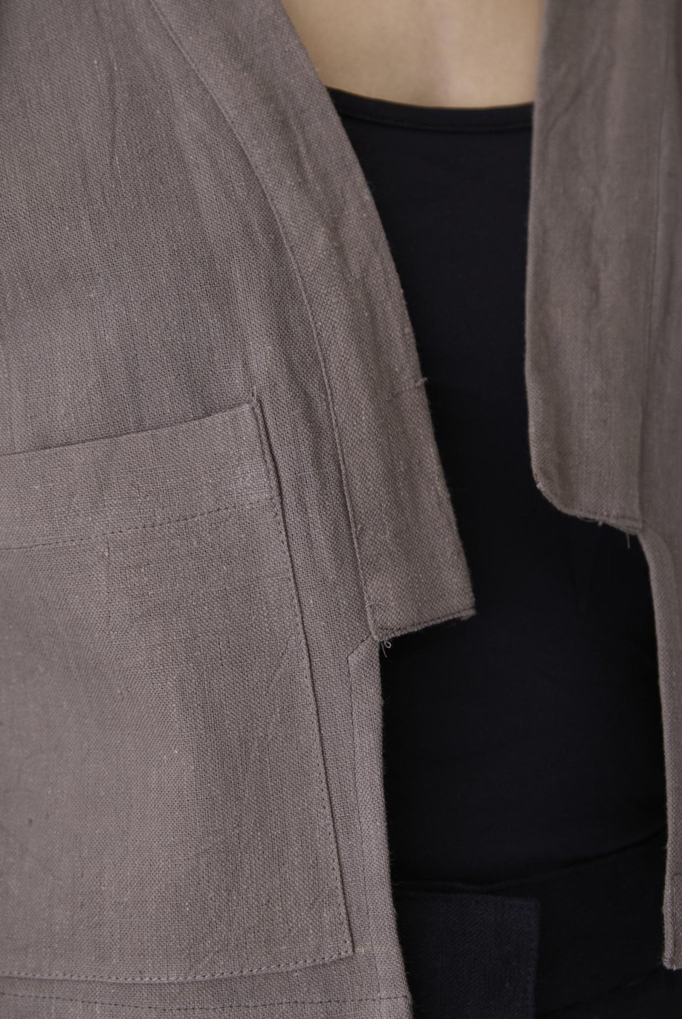 Women's Crop Jacket - Grayish Brown - CiceroniJacketsMareen