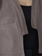 Women's Crop Jacket - Grayish Brown - CiceroniJacketsMareen