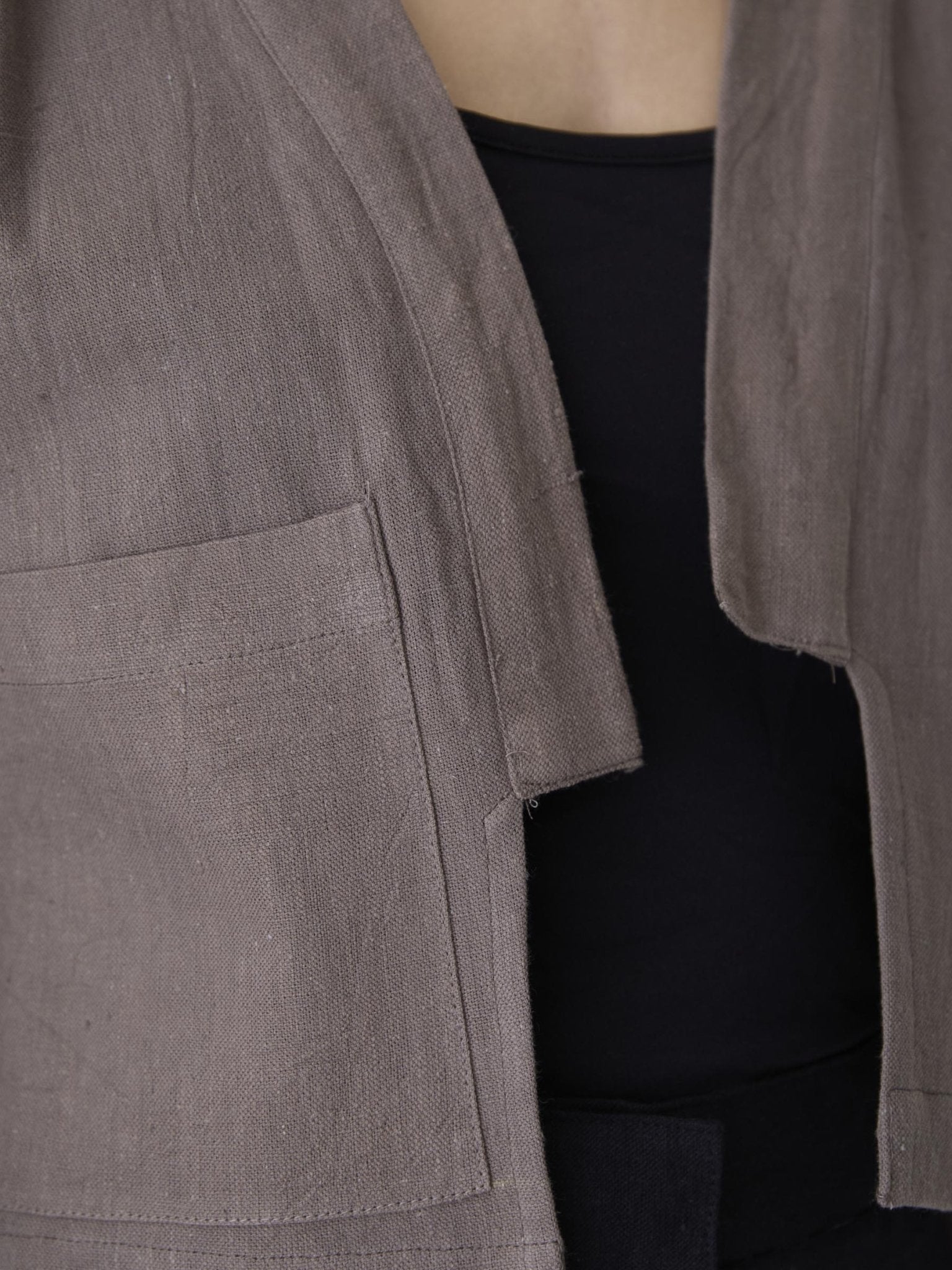 Women's Crop Jacket - Grayish Brown - CiceroniJacketsMareen