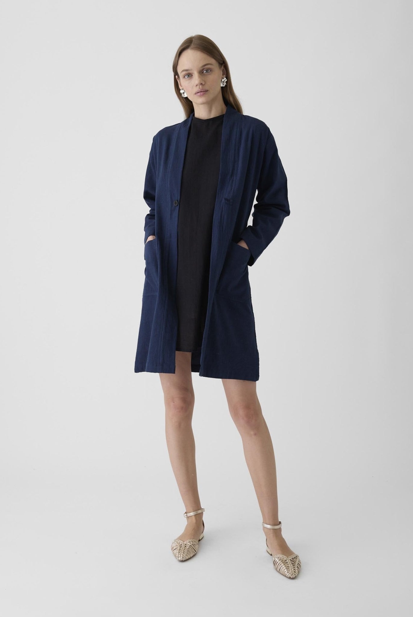 Women's Long Jacket - Navy Blue - CiceroniJacketsMareen