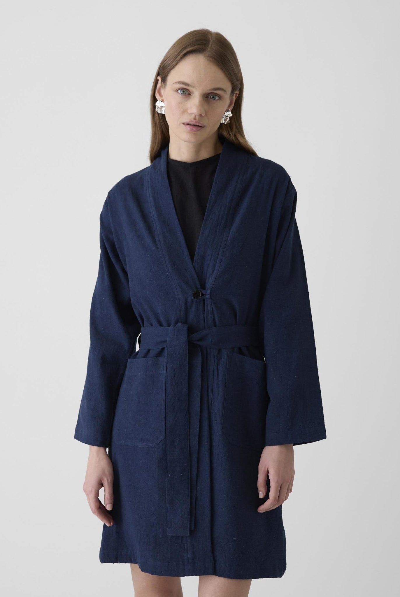 Women's Long Jacket - Navy Blue - CiceroniJacketsMareen
