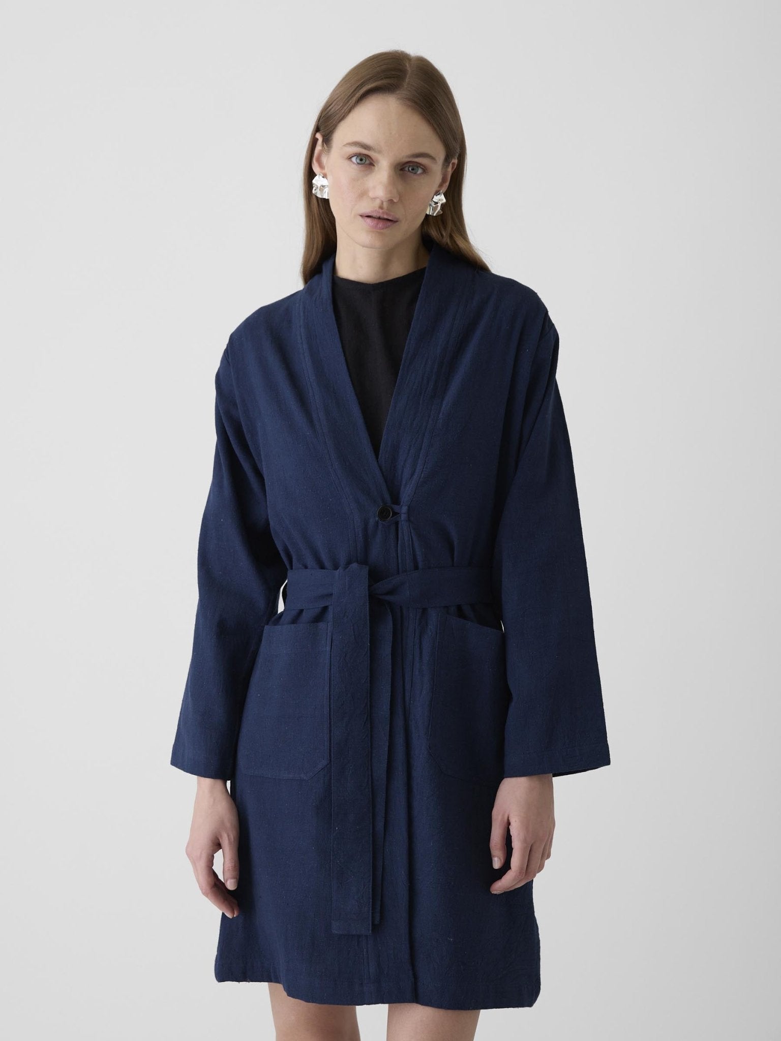Women's Long Jacket - Navy Blue - CiceroniJacketsMareen
