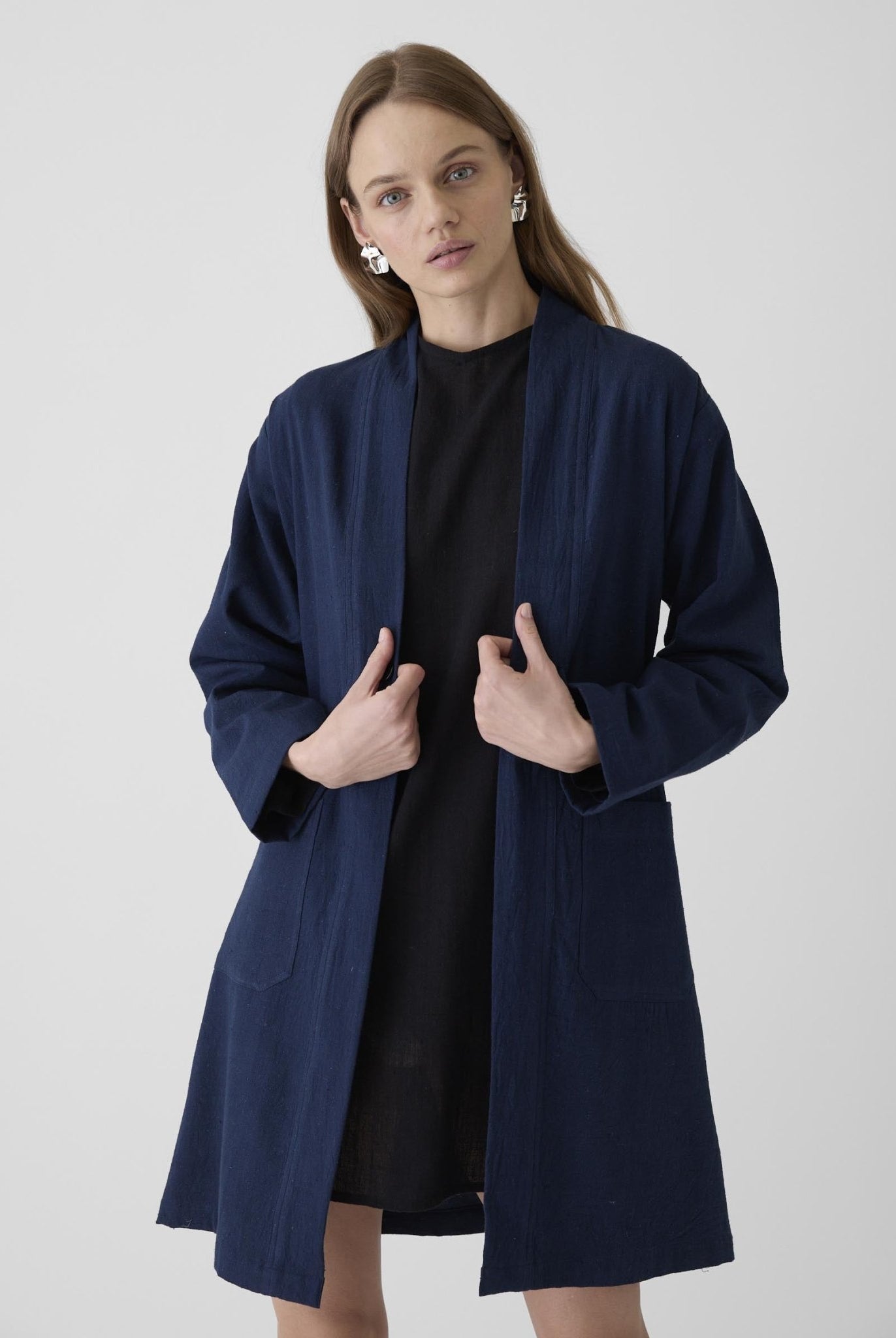 Women's Long Jacket - Navy Blue - CiceroniJacketsMareen