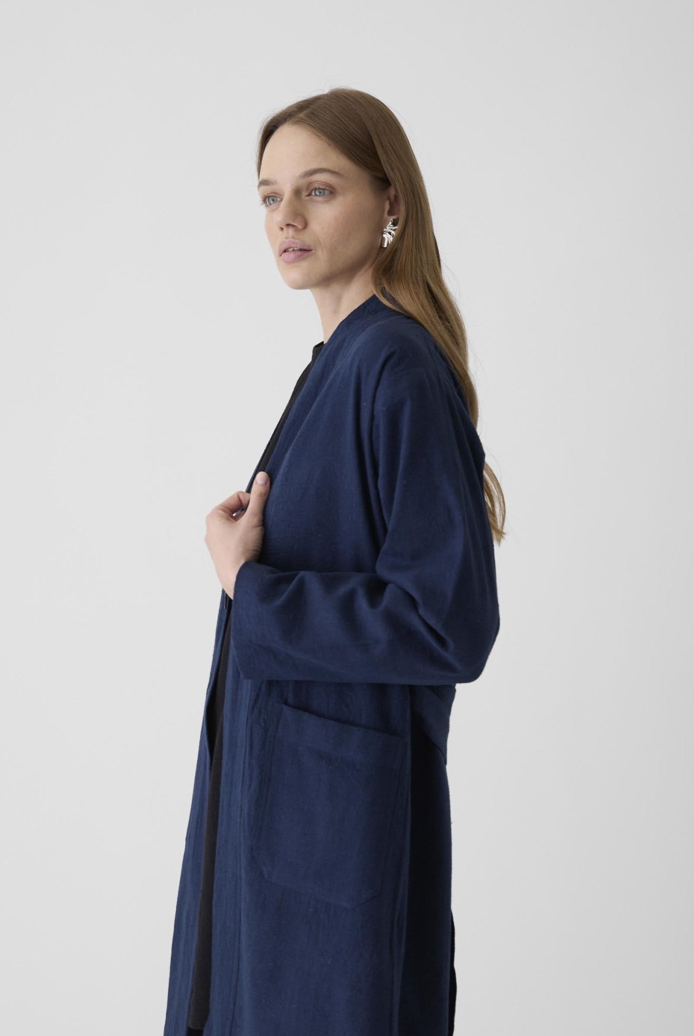 Women's Long Jacket - Navy Blue - CiceroniJacketsMareen