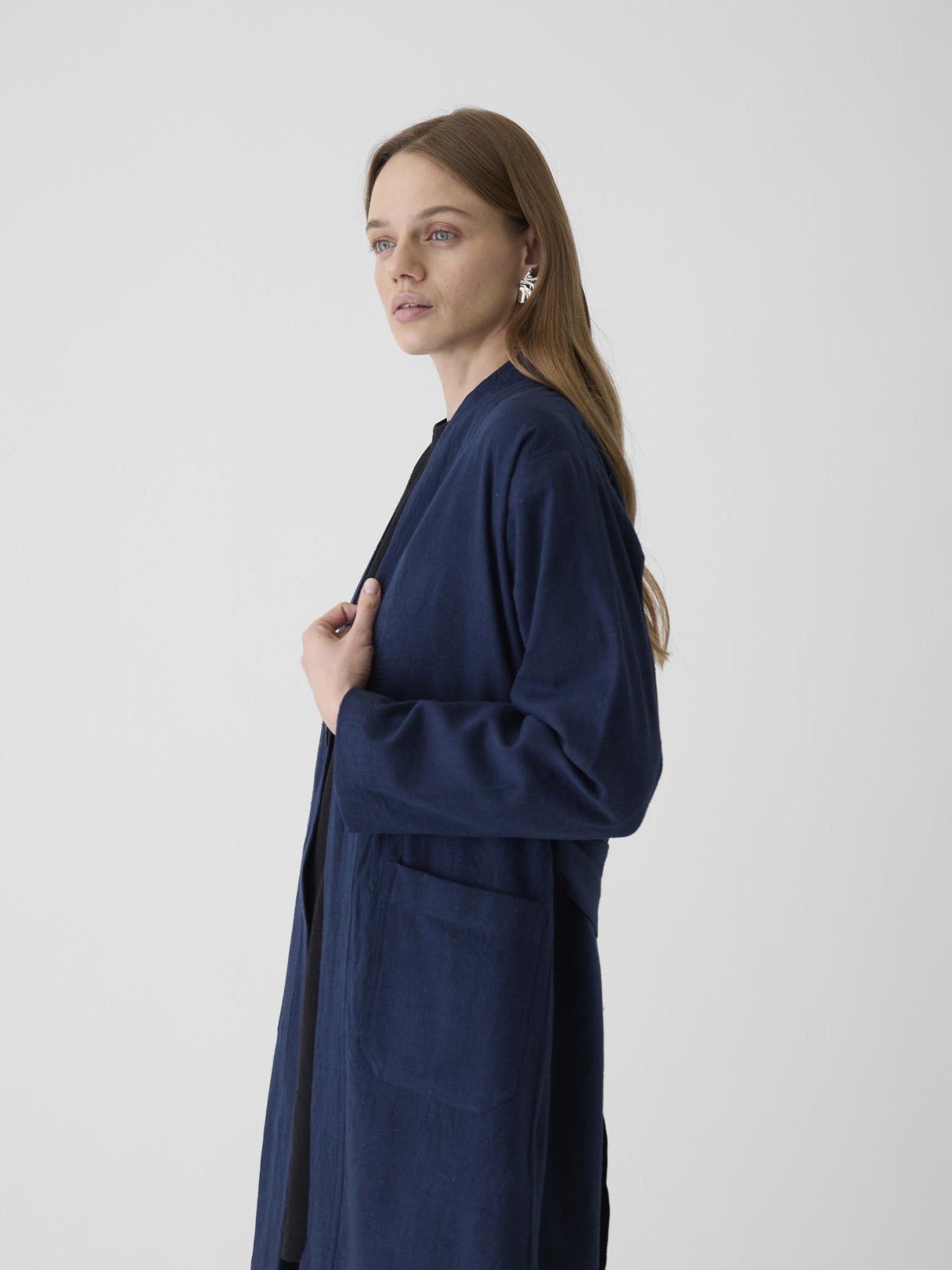 Women's Long Jacket - Navy Blue - CiceroniJacketsMareen