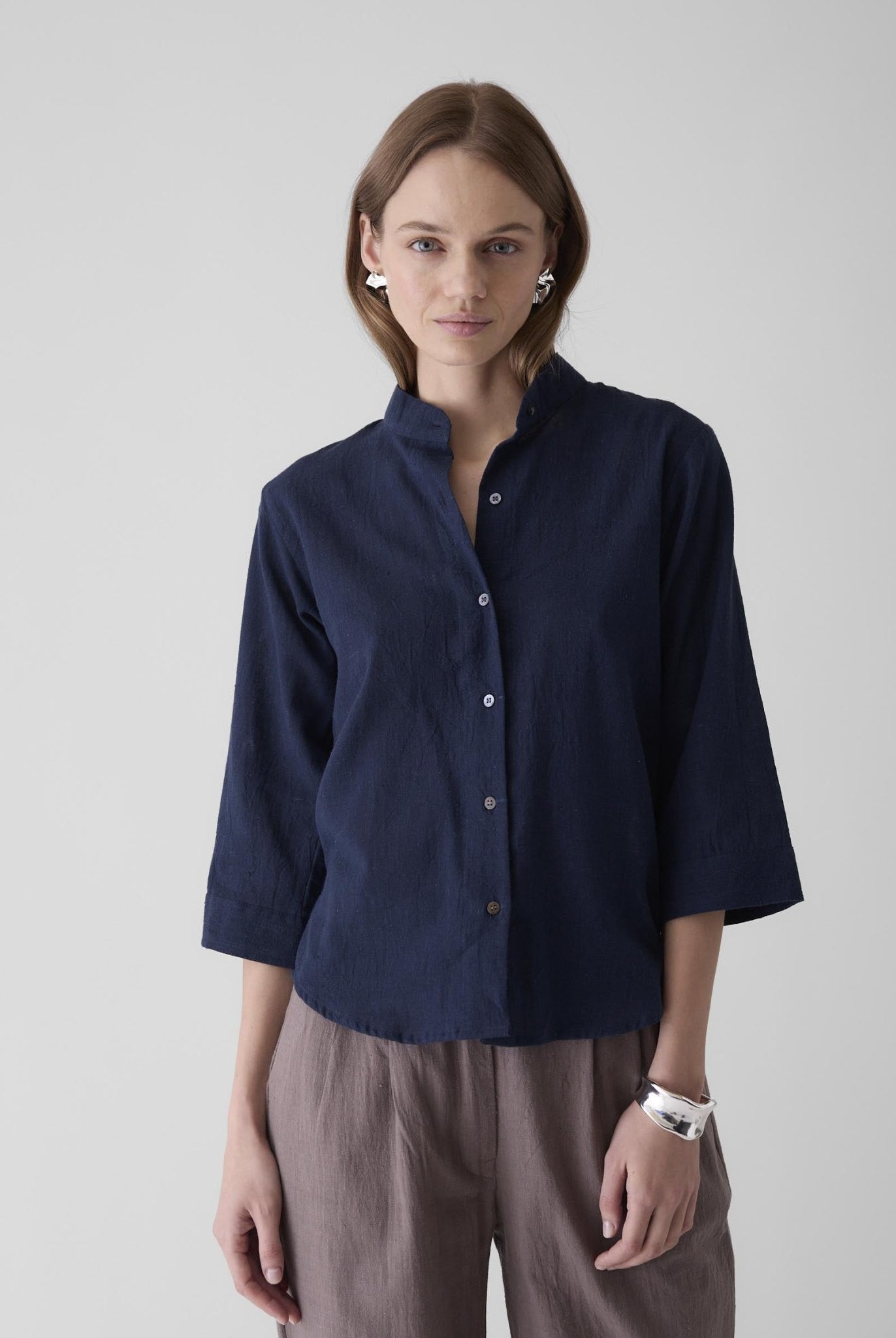 Women's Loose Sleeve Shirt - Navy Blue - CiceroniWomen ShirtsMareen