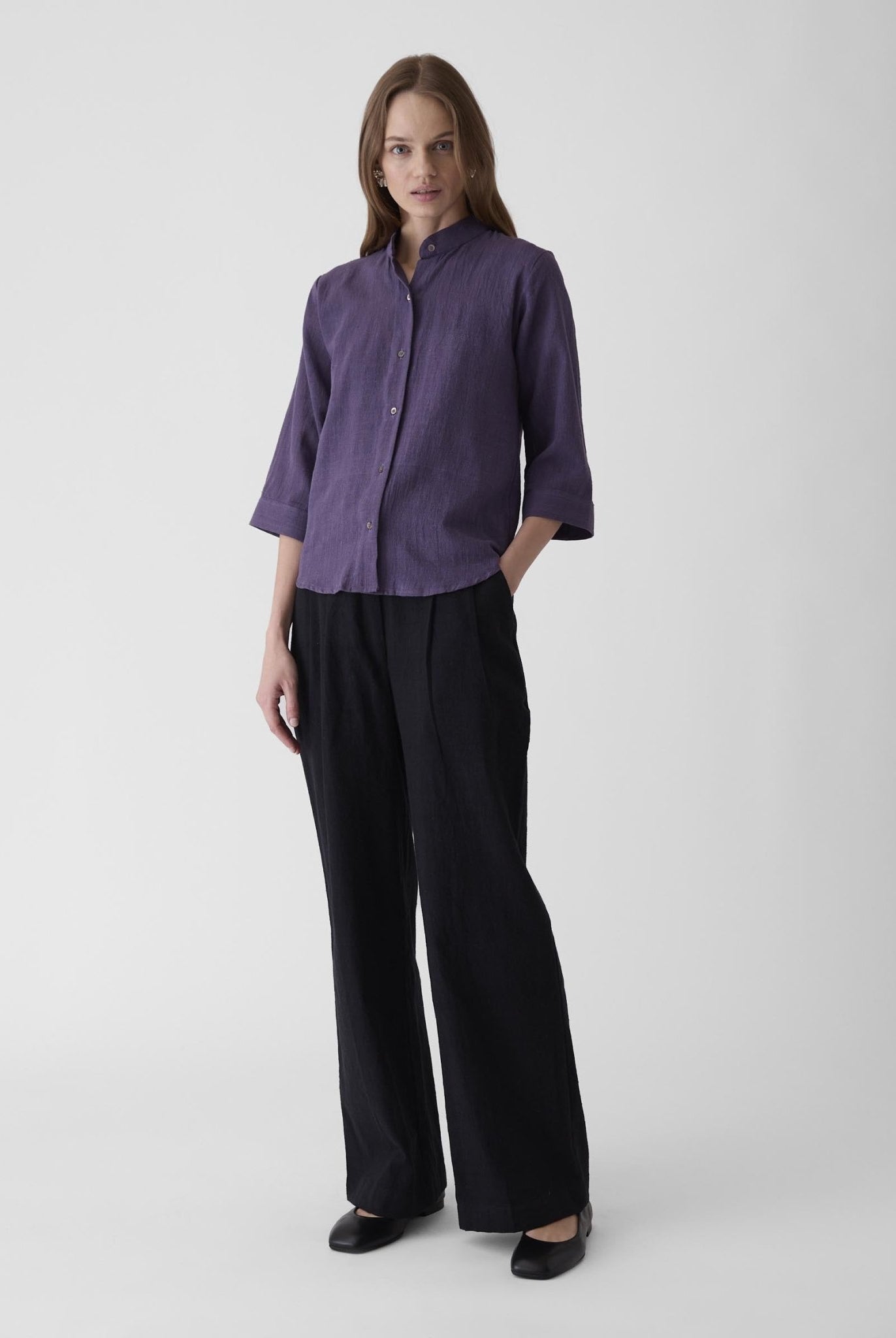 Women's Loose Sleeve Shirt - Plum Purple - CiceroniWomen ShirtsMareen