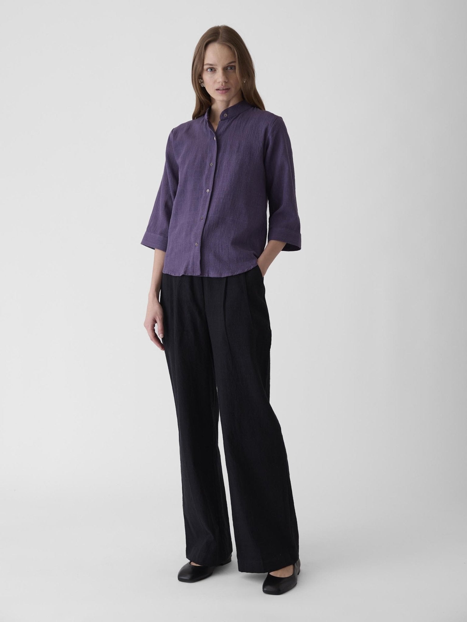 Women's Loose Sleeve Shirt - Plum Purple - CiceroniWomen ShirtsMareen