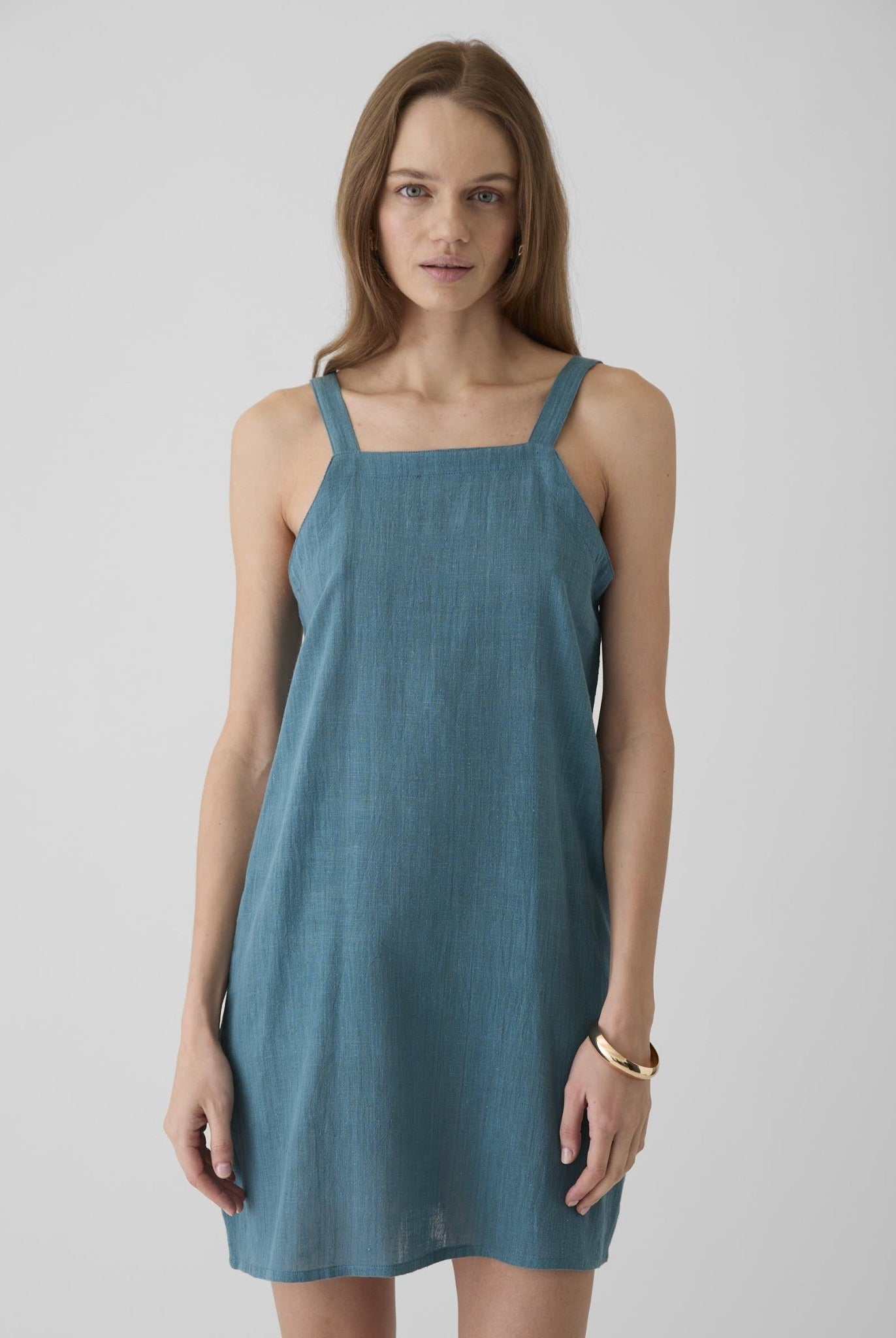 Women's Short Dress - Dark Cyan Blue - CiceroniDressesMareen