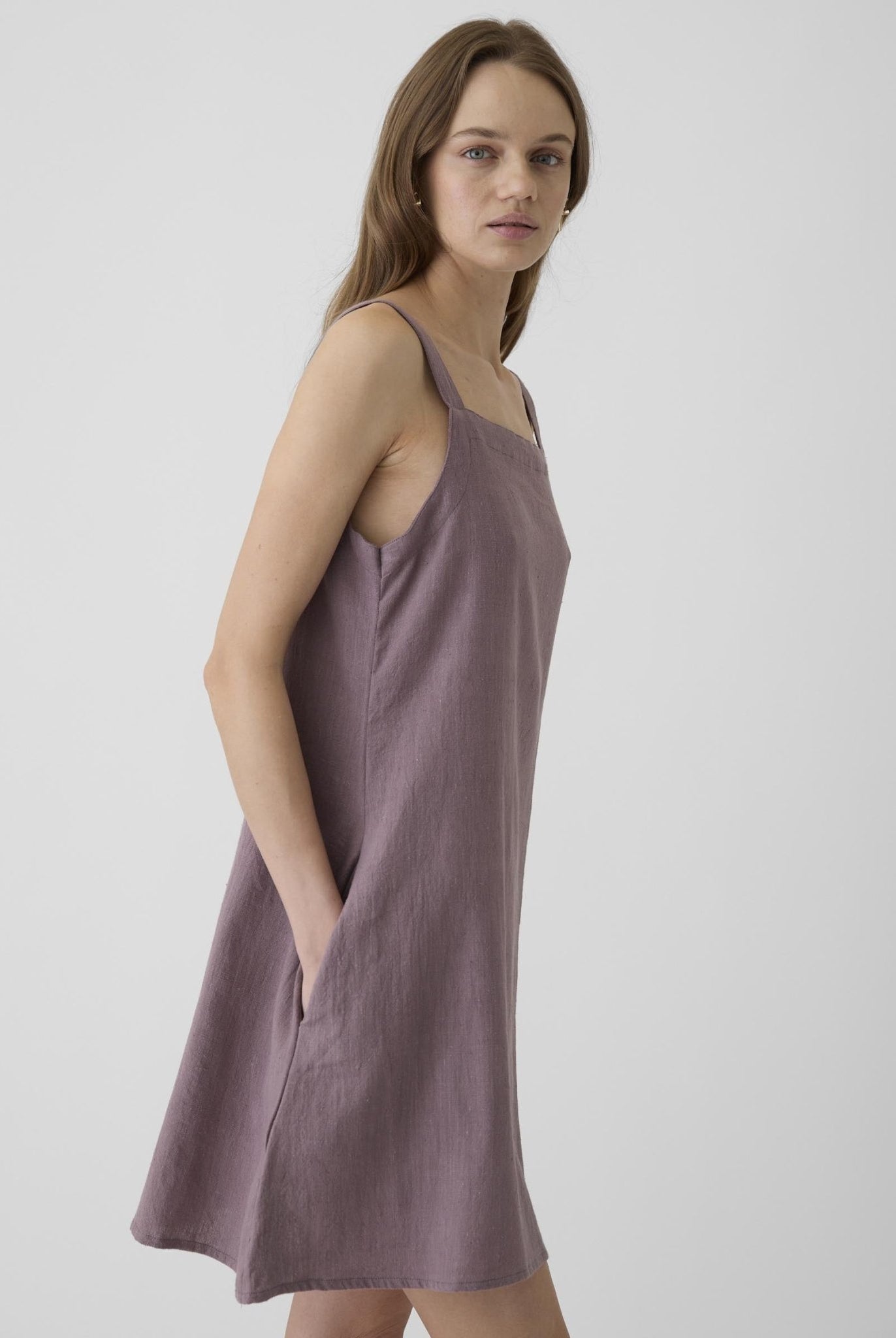 Women's Short Dress - Mauve Purple - CiceroniDressesMareen