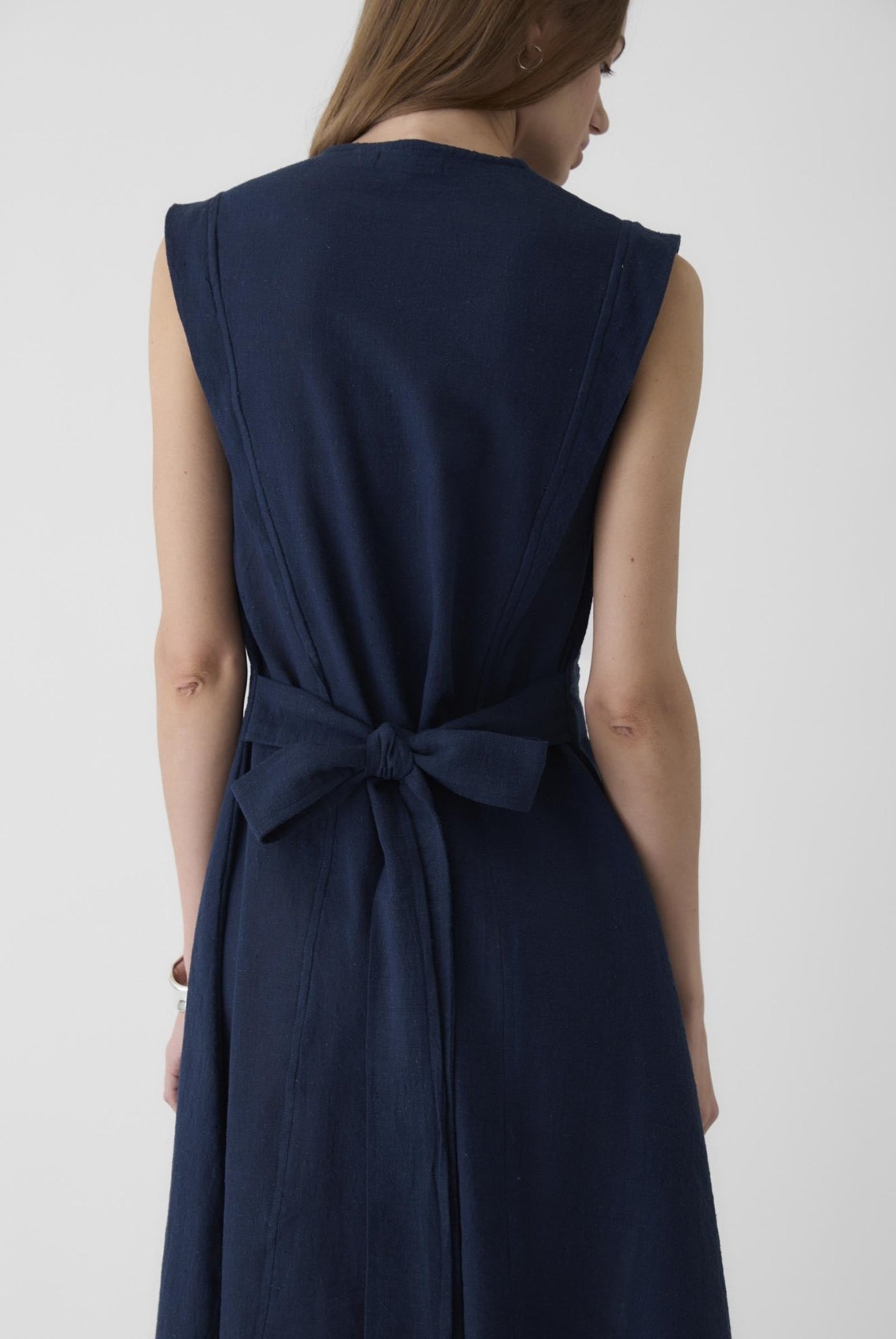 Women's Slit Dress - Navy Blue - CiceroniDressesMareen