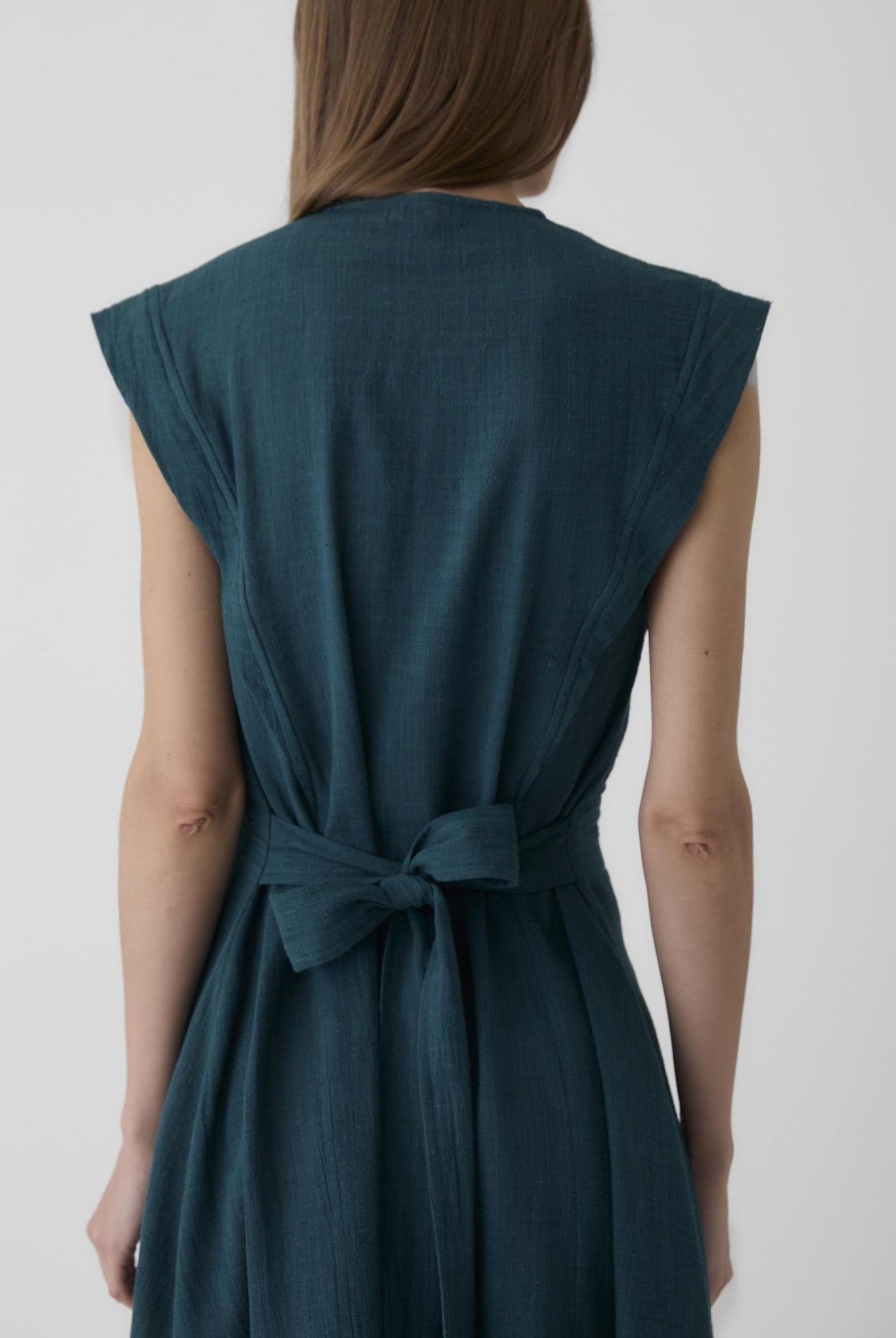 Women's Slit Dress - Teal Green - CiceroniDressesMareen