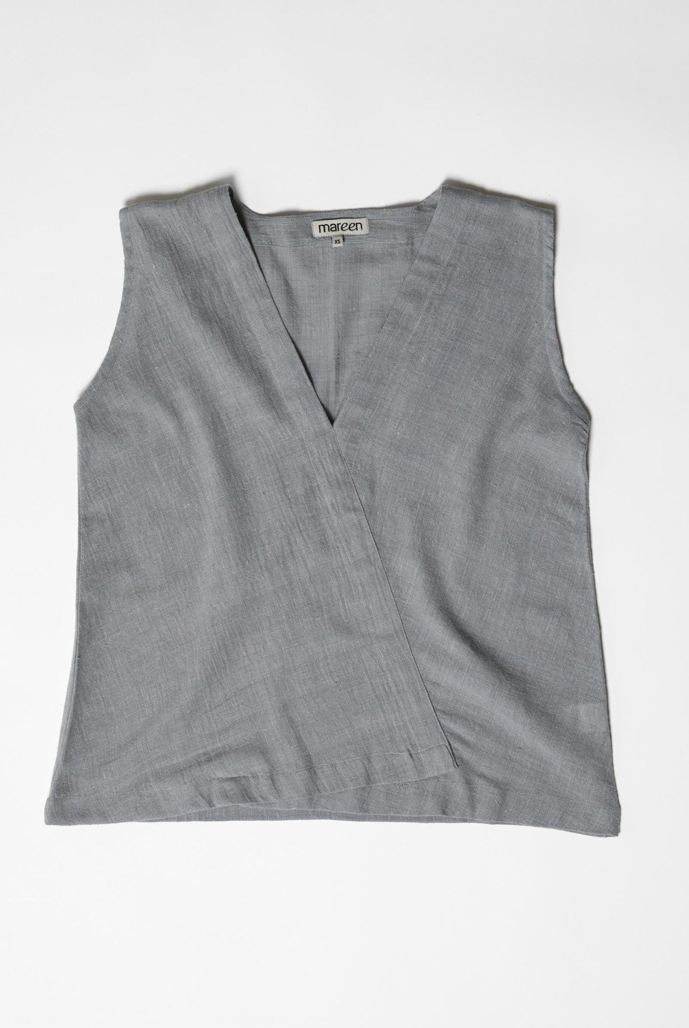 Women's V - Neck Crop Top - Greenish Gray - CiceroniTopsMareen