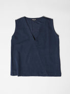 Women's V - Neck Crop Top - Navy Blue - CiceroniTopsMareen