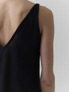 Women's V Neck Midi Dress - Black - CiceroniDressesMareen