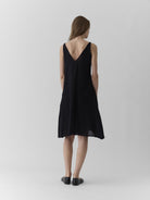 Women's V Neck Midi Dress - Black - CiceroniDressesMareen