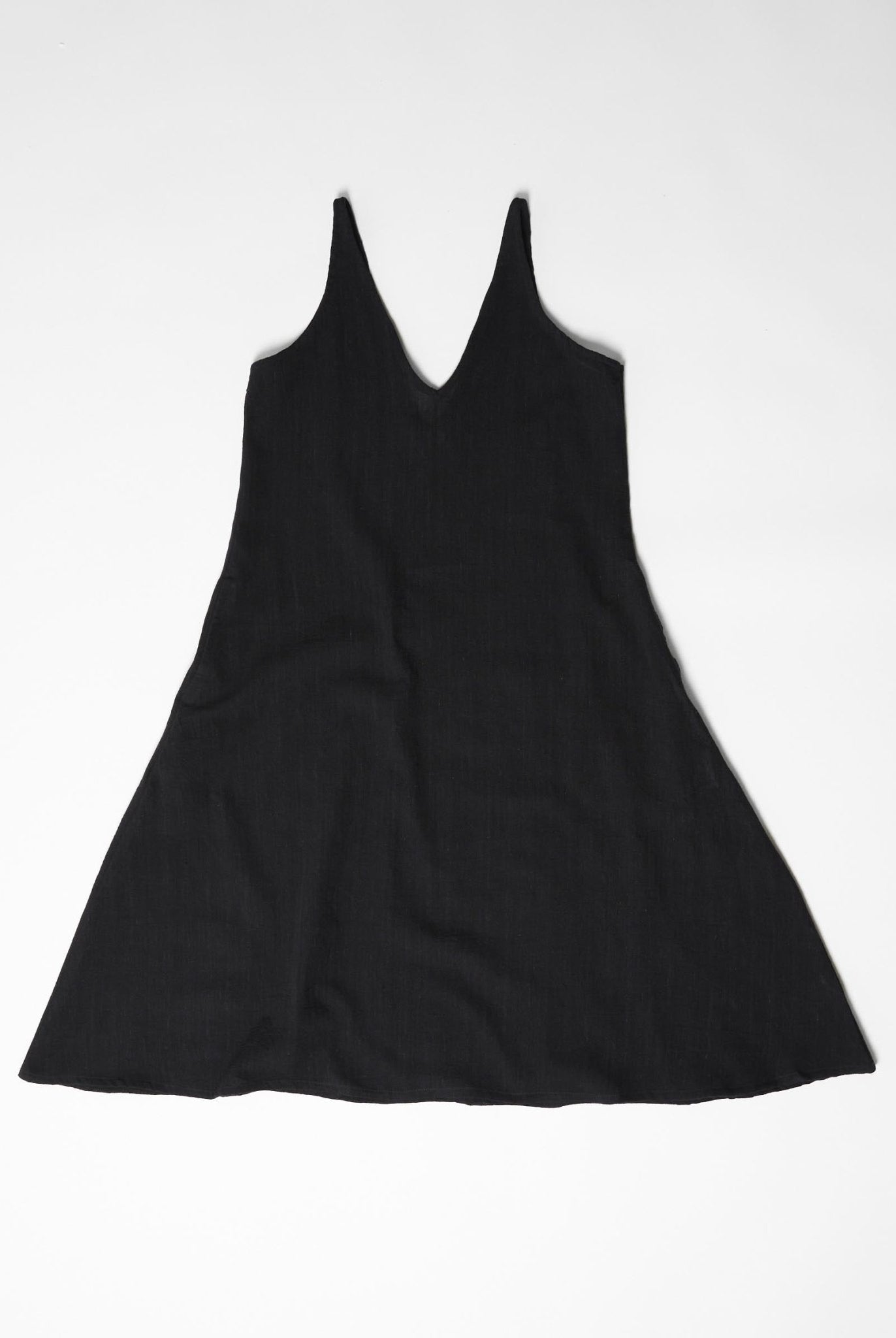 Women's V Neck Midi Dress - Black - CiceroniDressesMareen