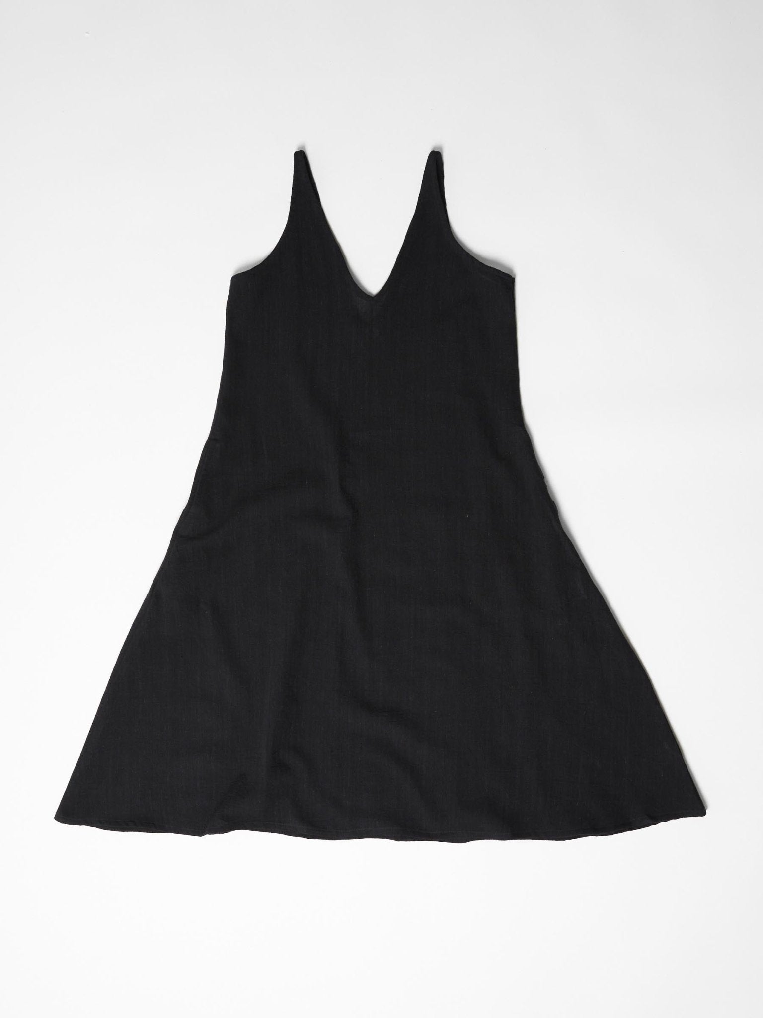 Women's V Neck Midi Dress - Black - CiceroniDressesMareen