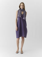 Women's V Neck Midi Dress - Plum Purple - CiceroniDressesMareen