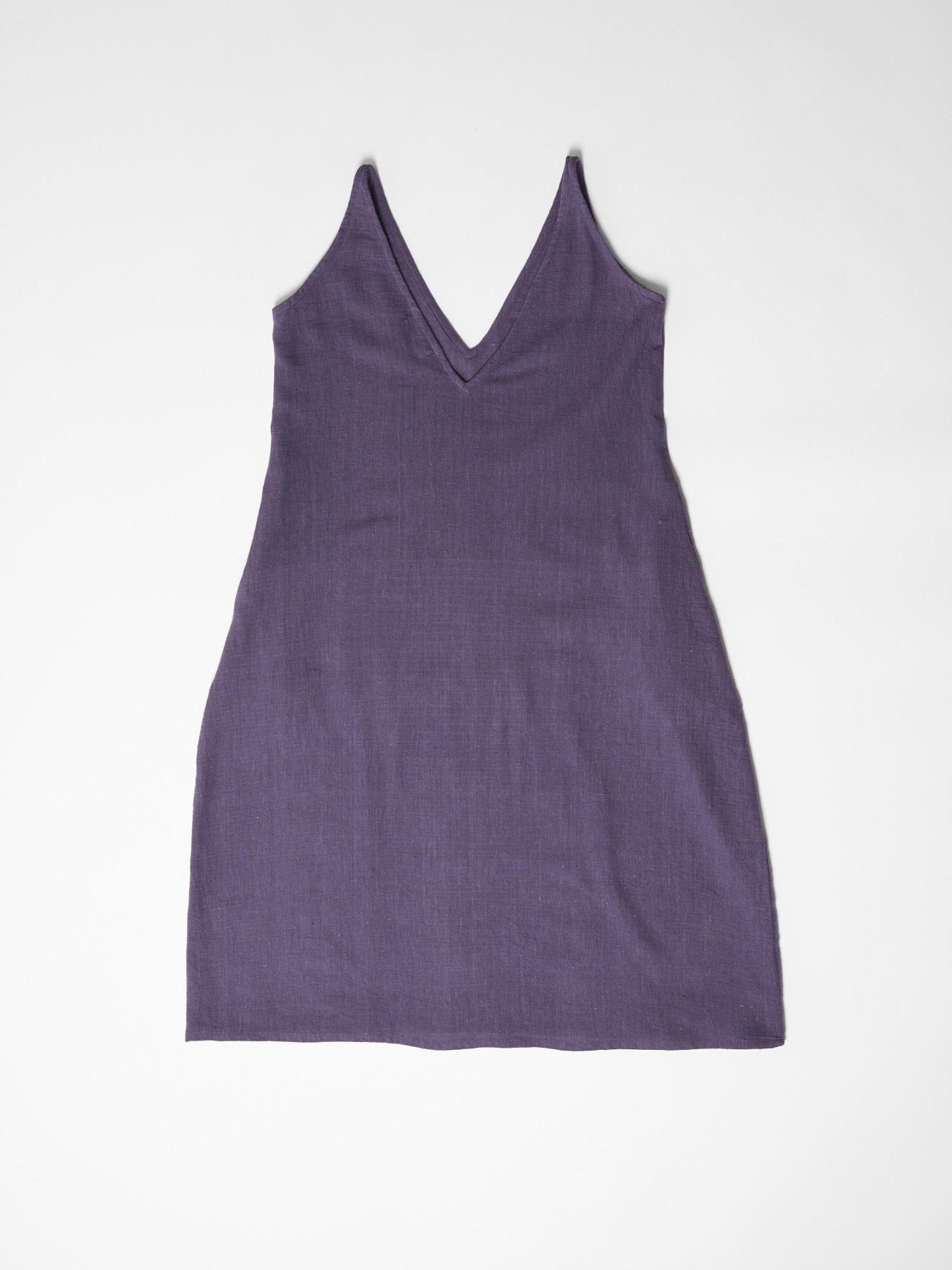 Women's V Neck Midi Dress - Plum Purple - CiceroniDressesMareen