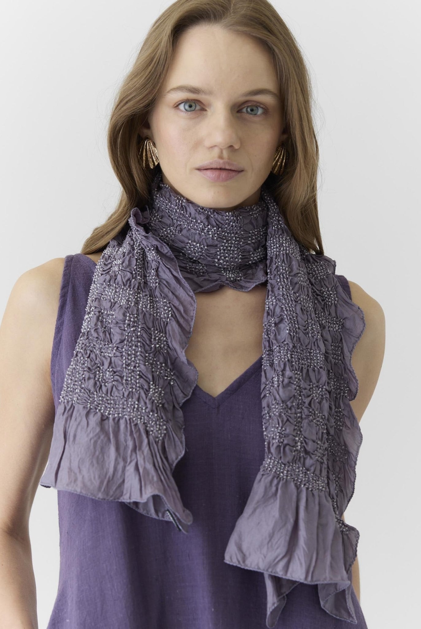 Women's V Neck Midi Dress - Plum Purple - CiceroniDressesMareen