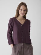 Women's V - Neck Shirt - Aubergine Purple - CiceroniWomen ShirtsMareen
