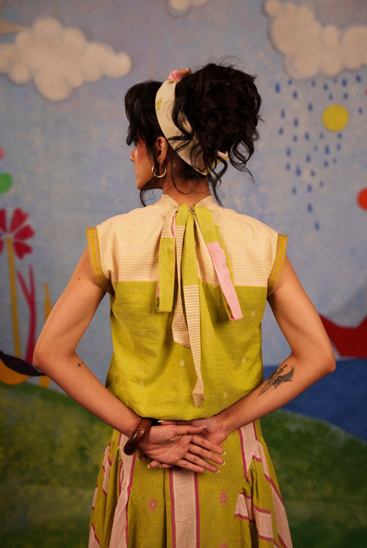 Wonder High Neck Tie Up Top - CiceroniTopsBhomra