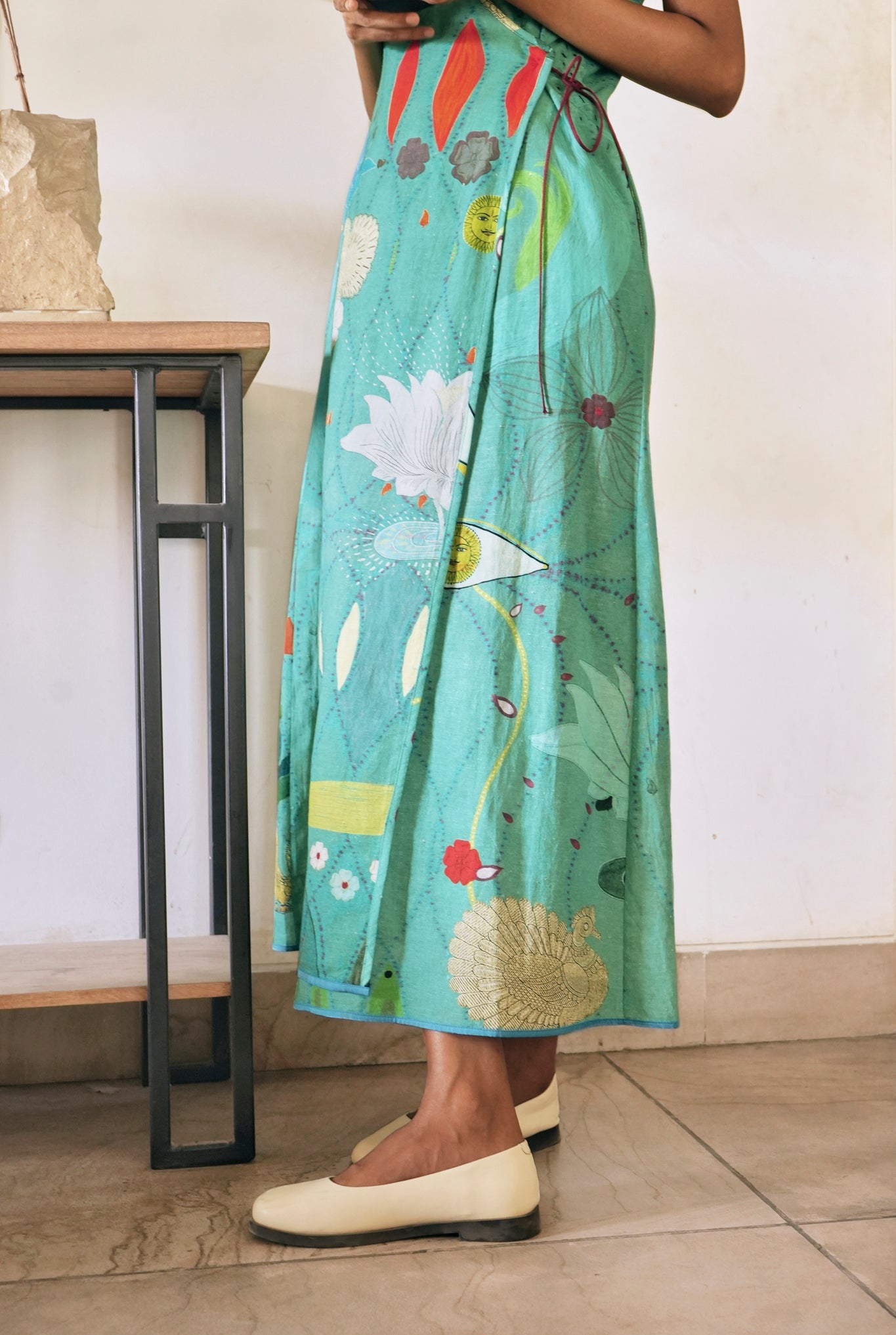 Wrap Dress In Chetti Green - CiceroniDressesNIKYTA