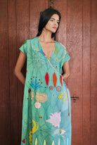 Wrap Dress In Chetti Green - CiceroniDressesNIKYTA