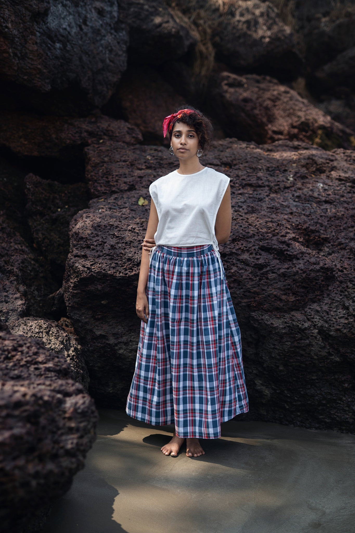 Wrap Skirt Set - Blue and White - CiceroniSkirt SetRAAS Life