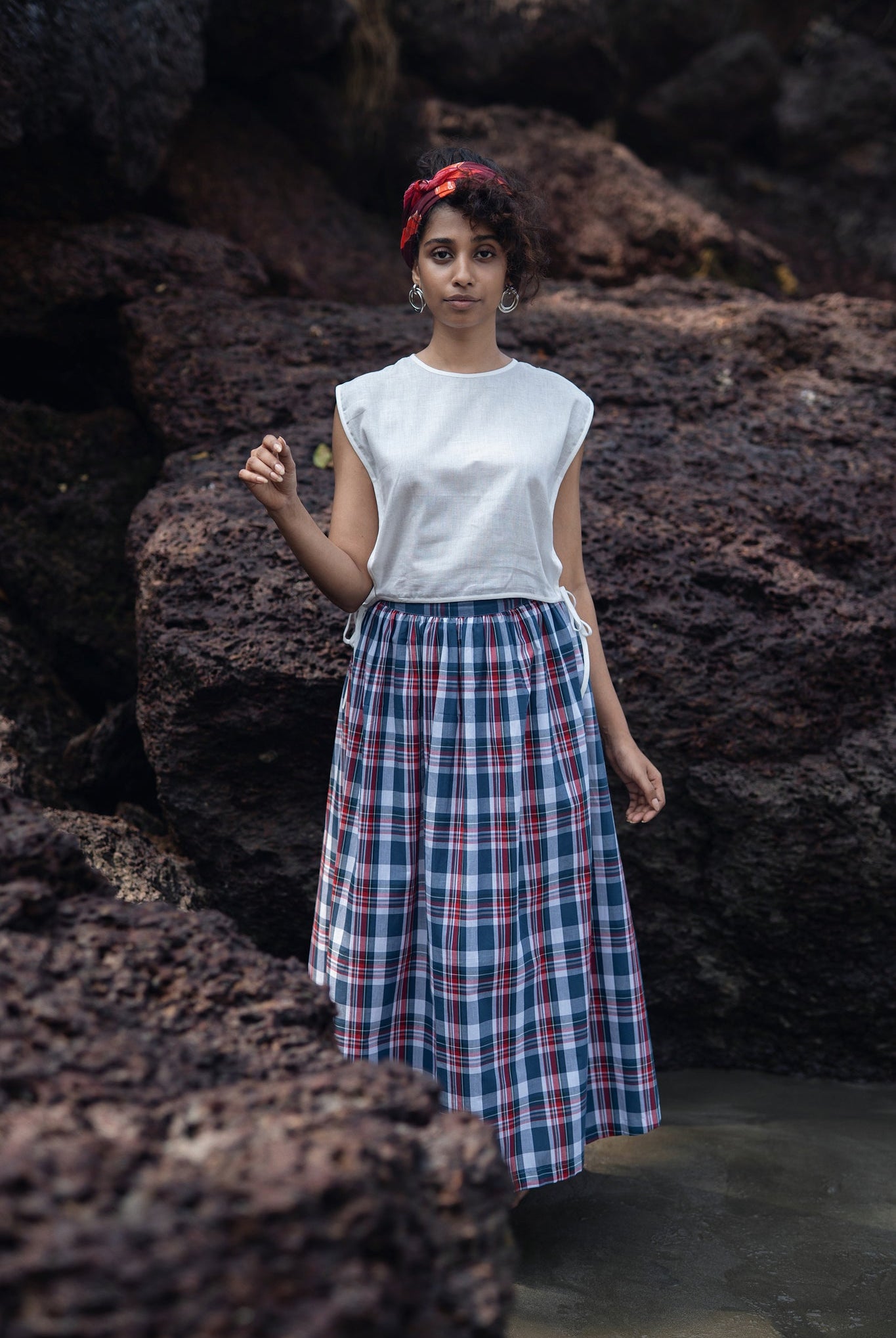 Wrap Skirt Set - Blue and White - CiceroniSkirt SetRAAS Life