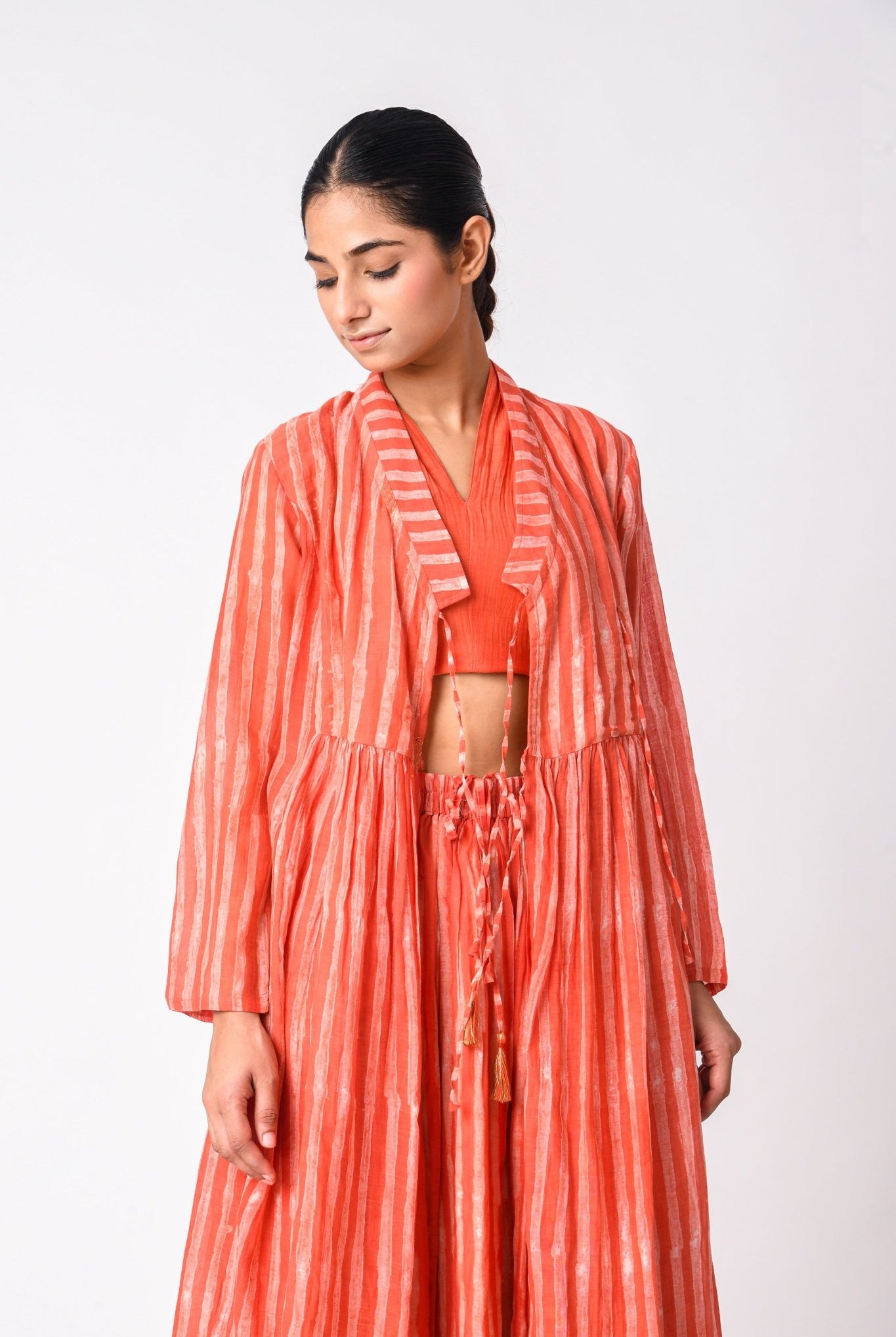 Wrap Tie Coral Co - Ord Set - CiceroniCo - ord SetJayati Goenka