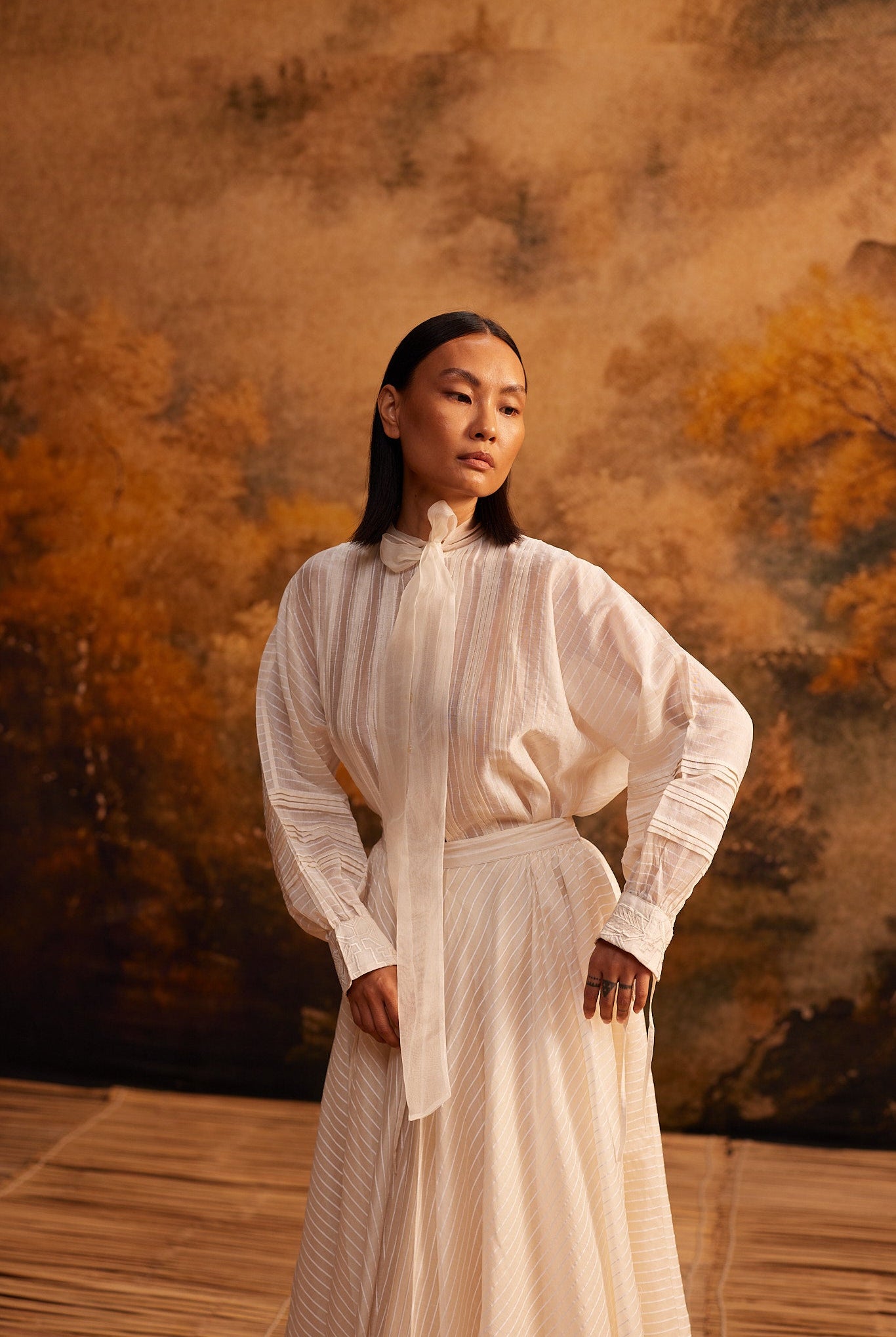 Yama - Ori Dolman Shirt with Ribbon - CiceroniWomen ShirtsAhmev