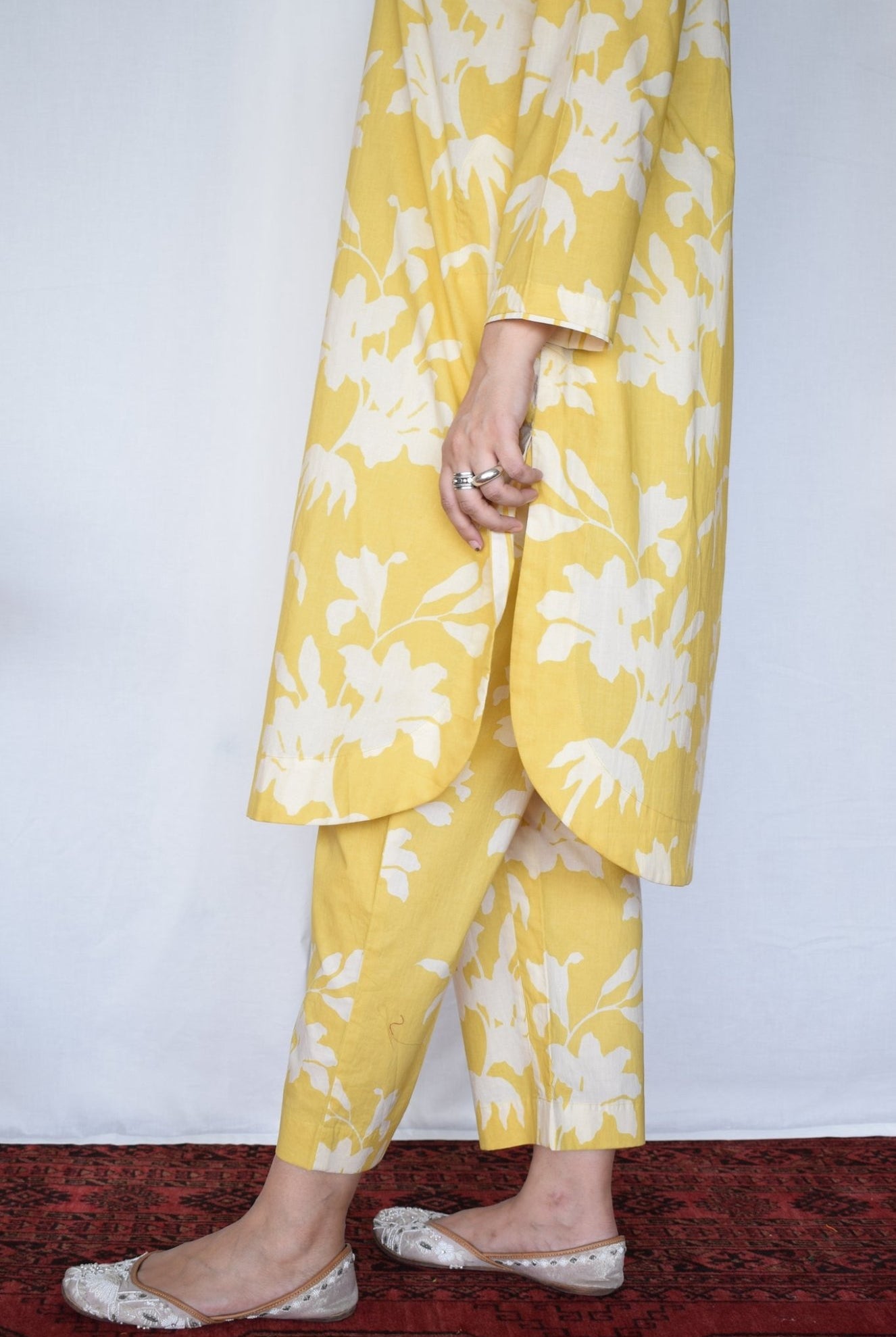 Yellow Floral Co - ord Set - CiceroniKurta Set, Everyday WearHouse of Moxa