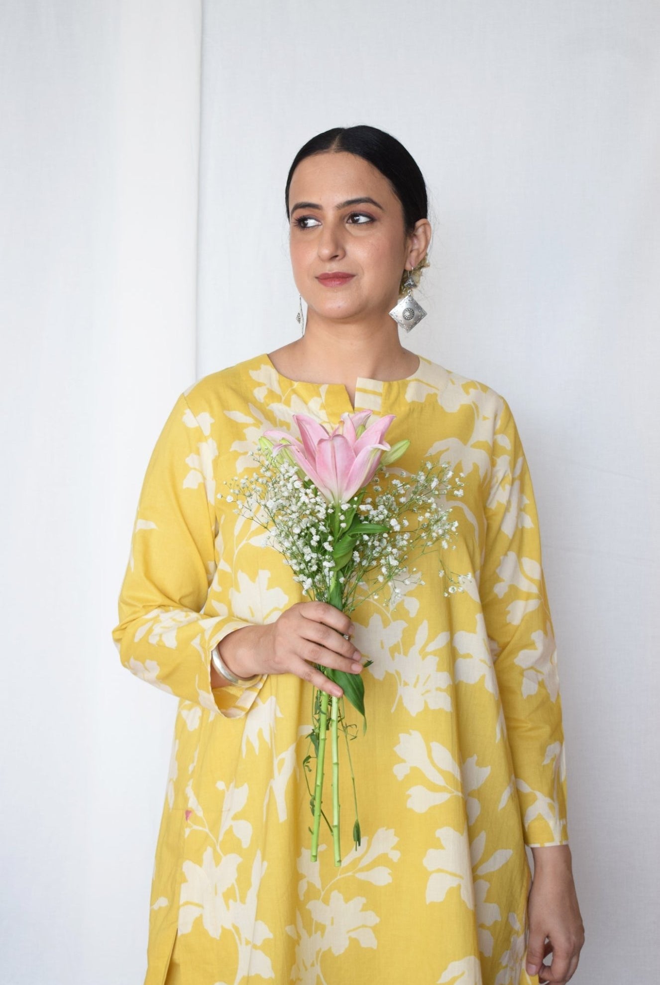 Yellow Floral Co - ord Set - CiceroniKurta Set, Everyday WearHouse of Moxa