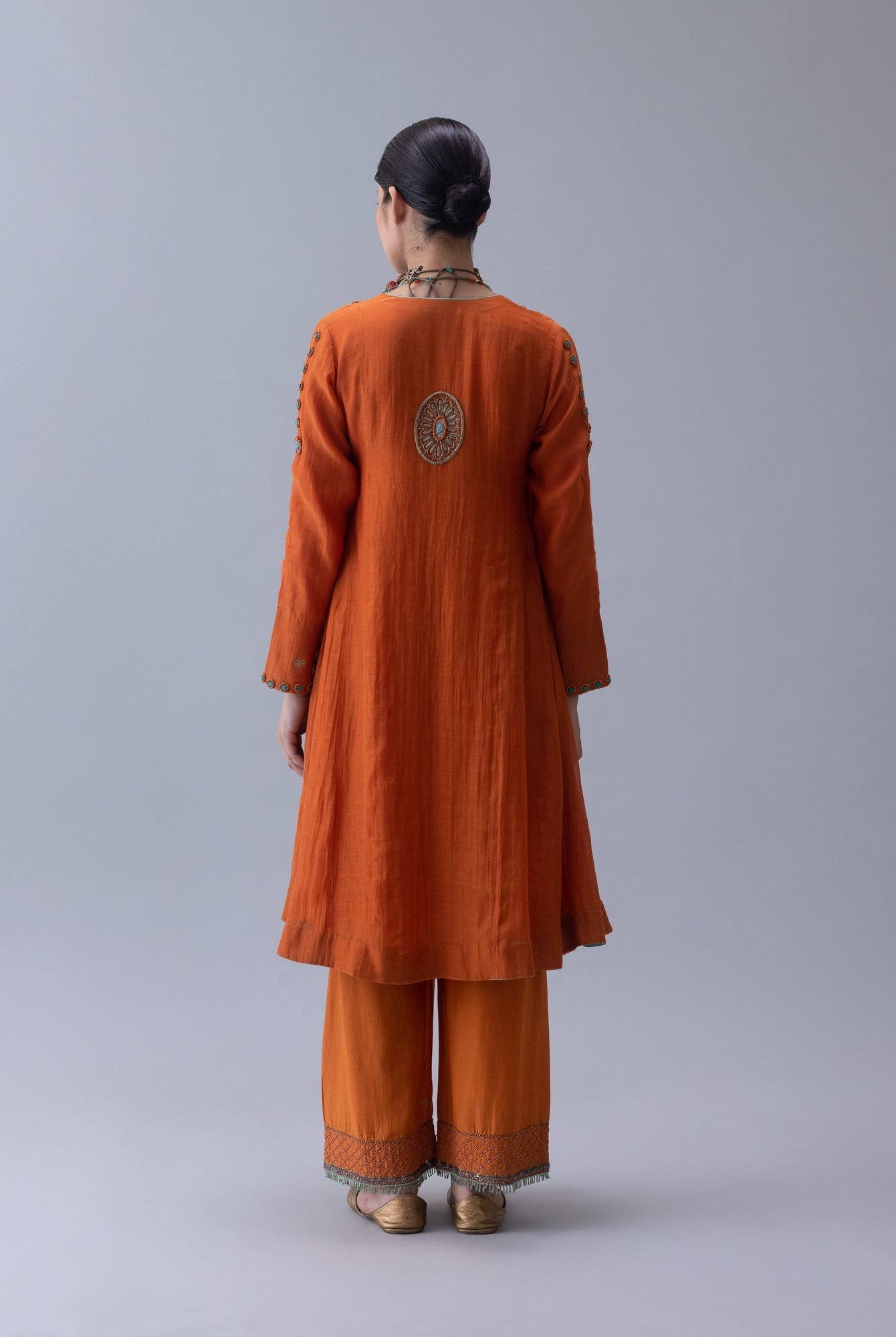 Yudron Orange Kurta - CiceroniKurta Set, Festive WearShades of India