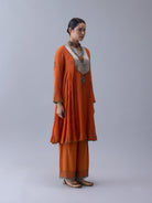 Yudron Orange Kurta - CiceroniKurta Set, Festive WearShades of India