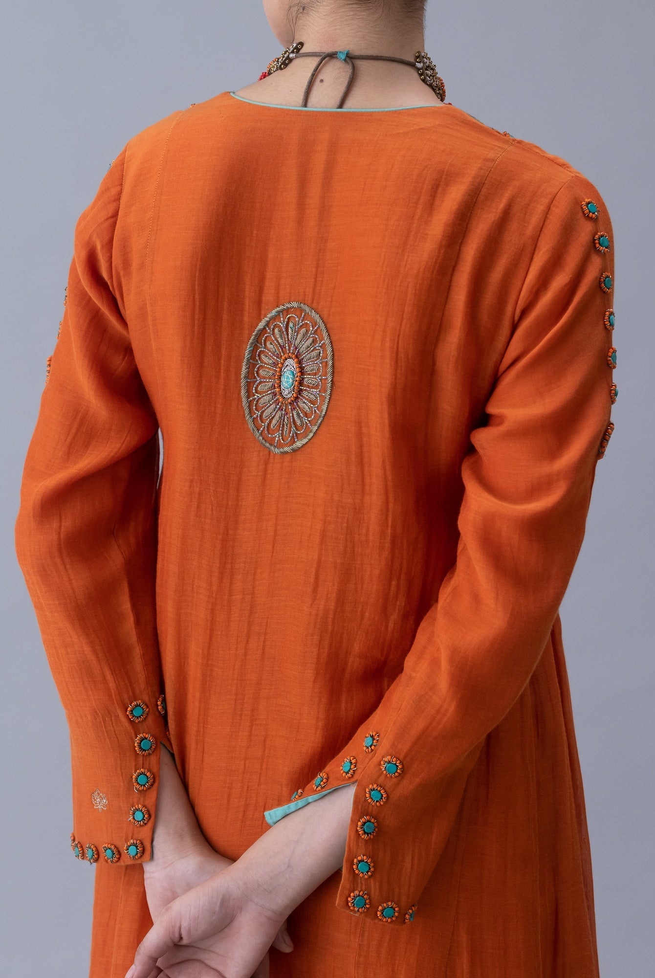 Yudron Orange Kurta - CiceroniKurta Set, Festive WearShades of India