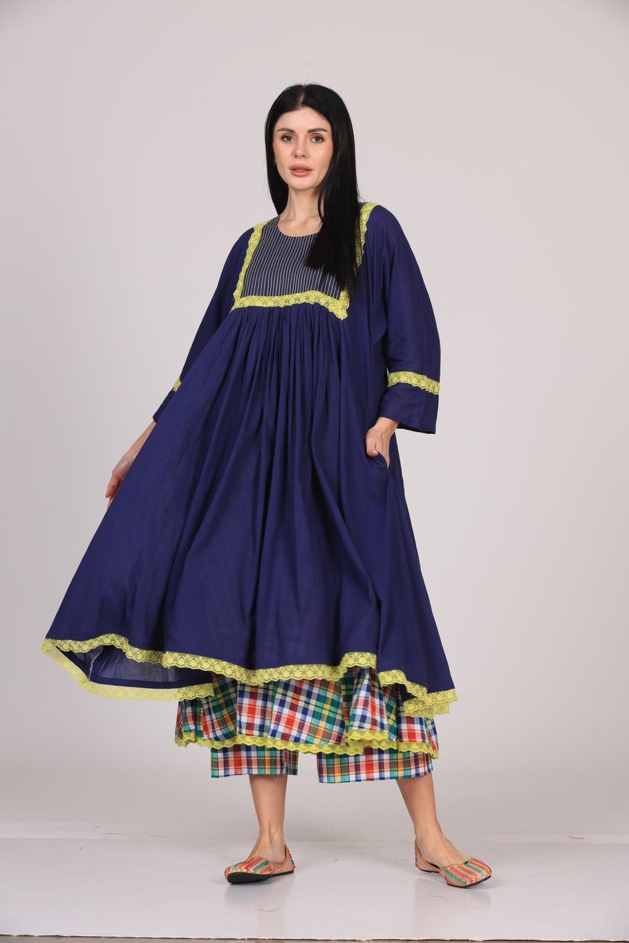 Zaara Dress Set - Navy Blue - CiceroniKurta Set, Everyday WearSheetal Joshi Verma