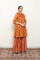 Zareen Gharara Set - Rust (Set of 3) - CiceroniKurta Set, Festive wearNirjara