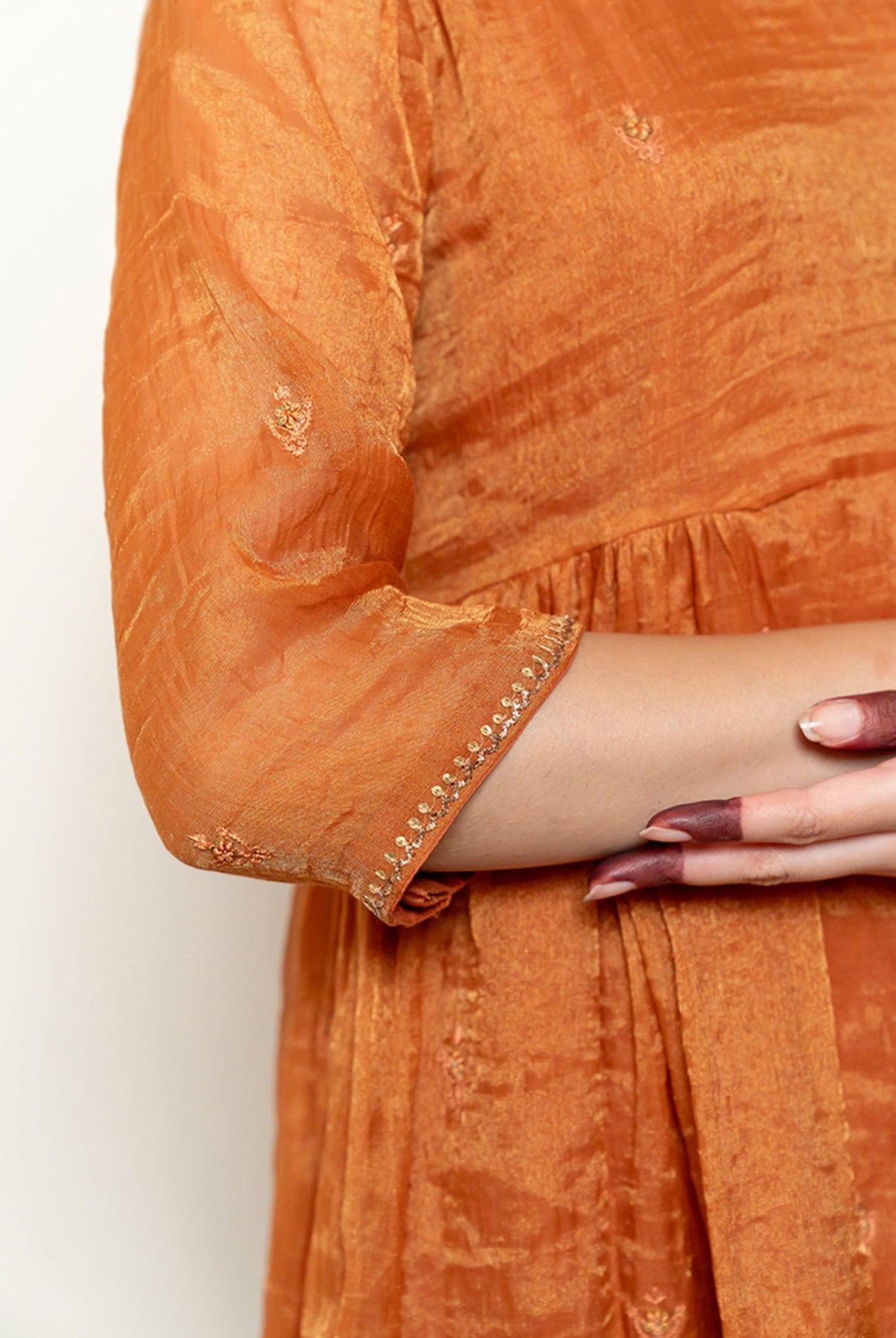 Zareen Gharara Set - Rust (Set of 3) - CiceroniKurta Set, Festive wearNirjara