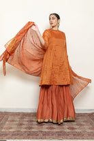 Zareen Gharara Set - Rust (Set of 3) - CiceroniKurta Set, Festive wearNirjara